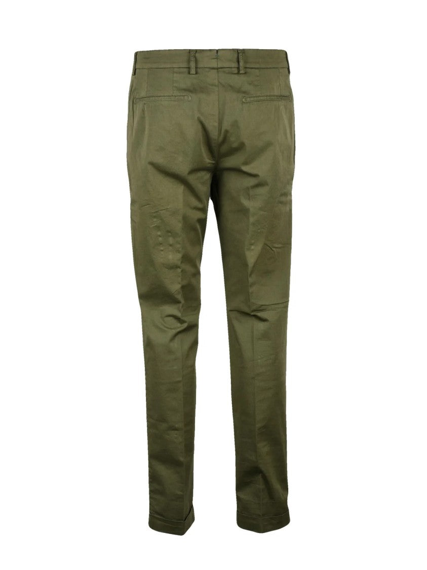 Berwich Cotton Stretch Trousers With Flat Front And Versatile Design