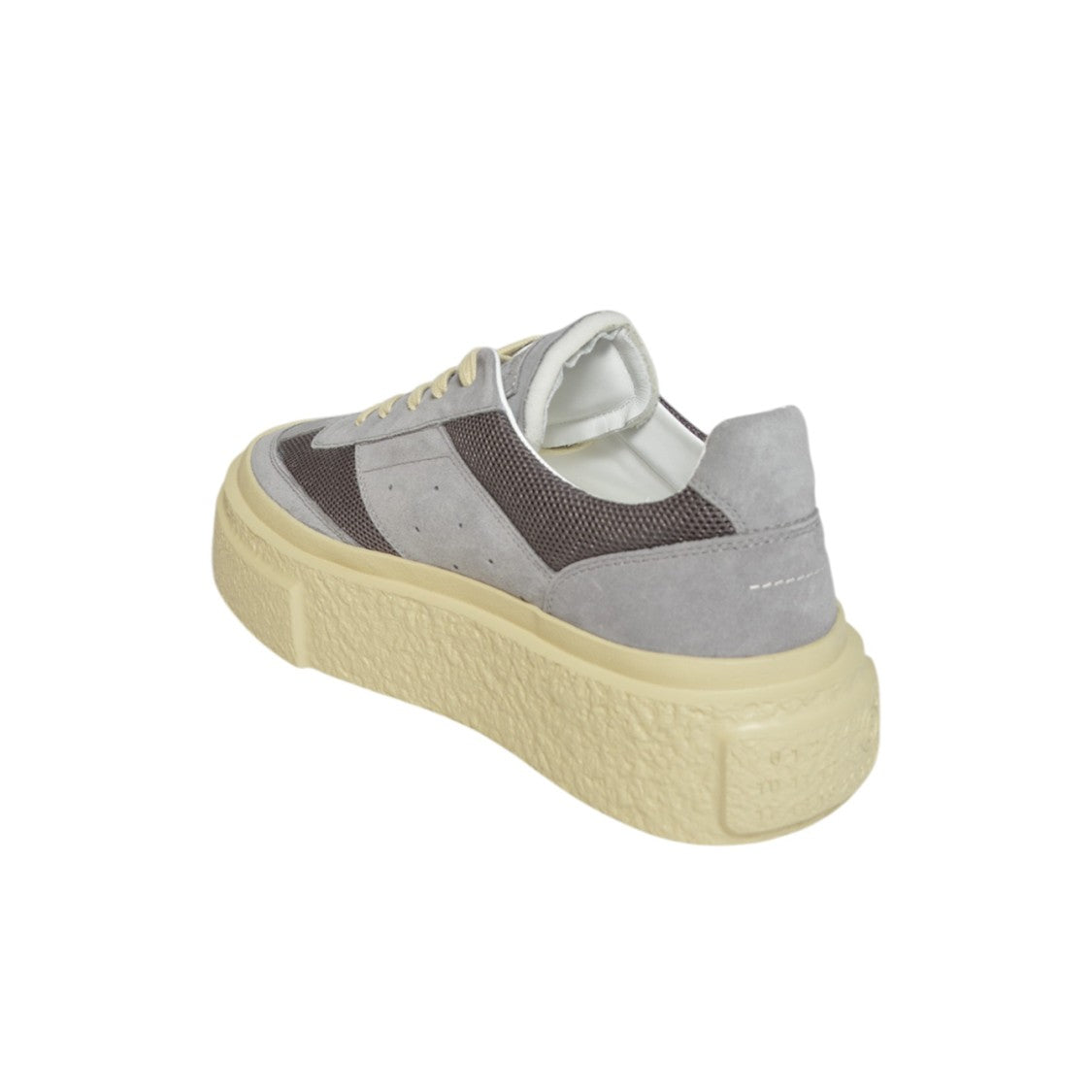 Mm6 By Maison Margiela Chunky Sole Sneakers With Grey Suede And Mesh Panels