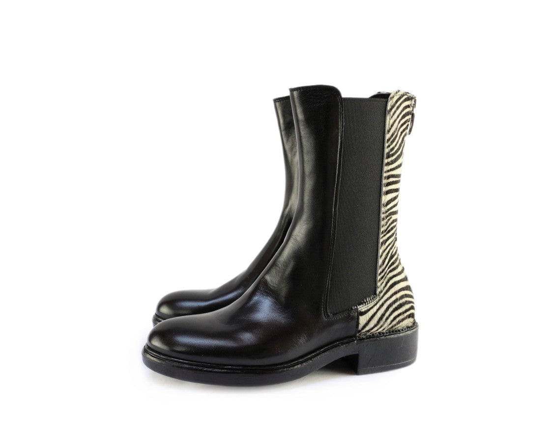 Ton Gout Ankle Boots With Zebra Print Detailing