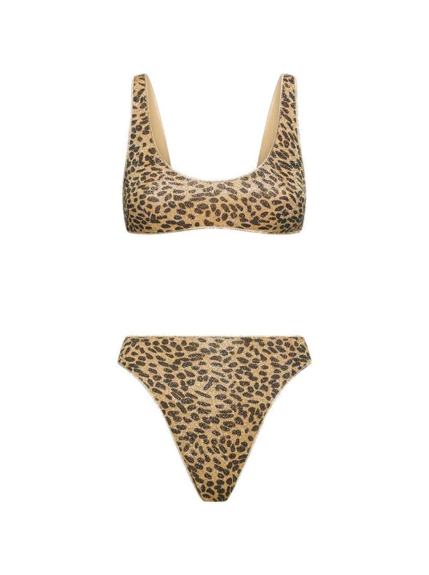 Oséree Animalier Lumiere Sporty Bra '90 Bottom Leopard