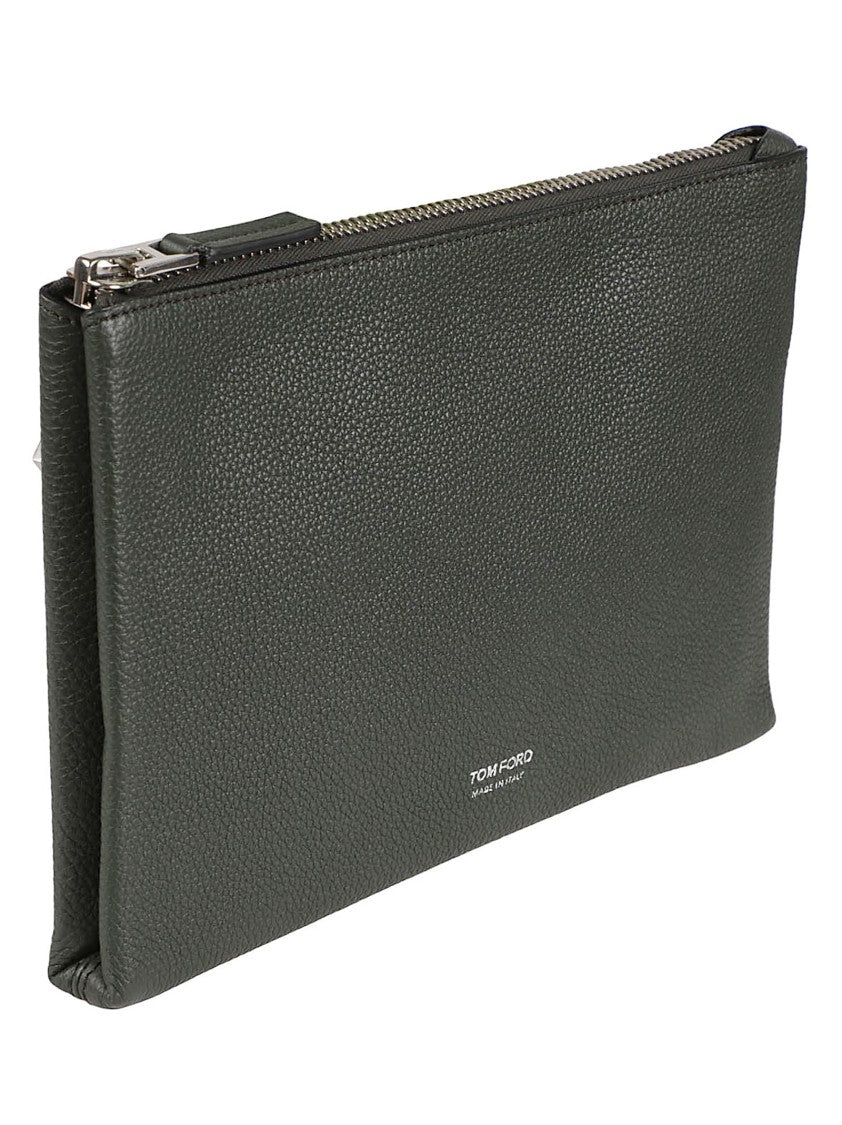 Tom Ford Minimal Line Slim Calf Leather Wrist-Strap Pochette
