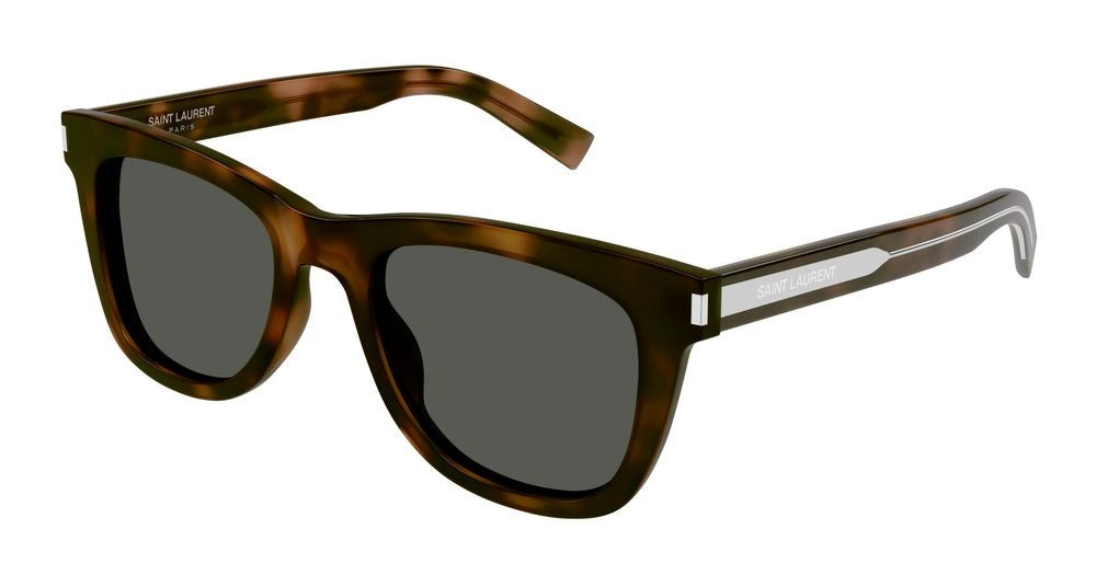 Saint Laurent Havana Tortoiseshell Acetate Finish Oversized Square Sunglasses