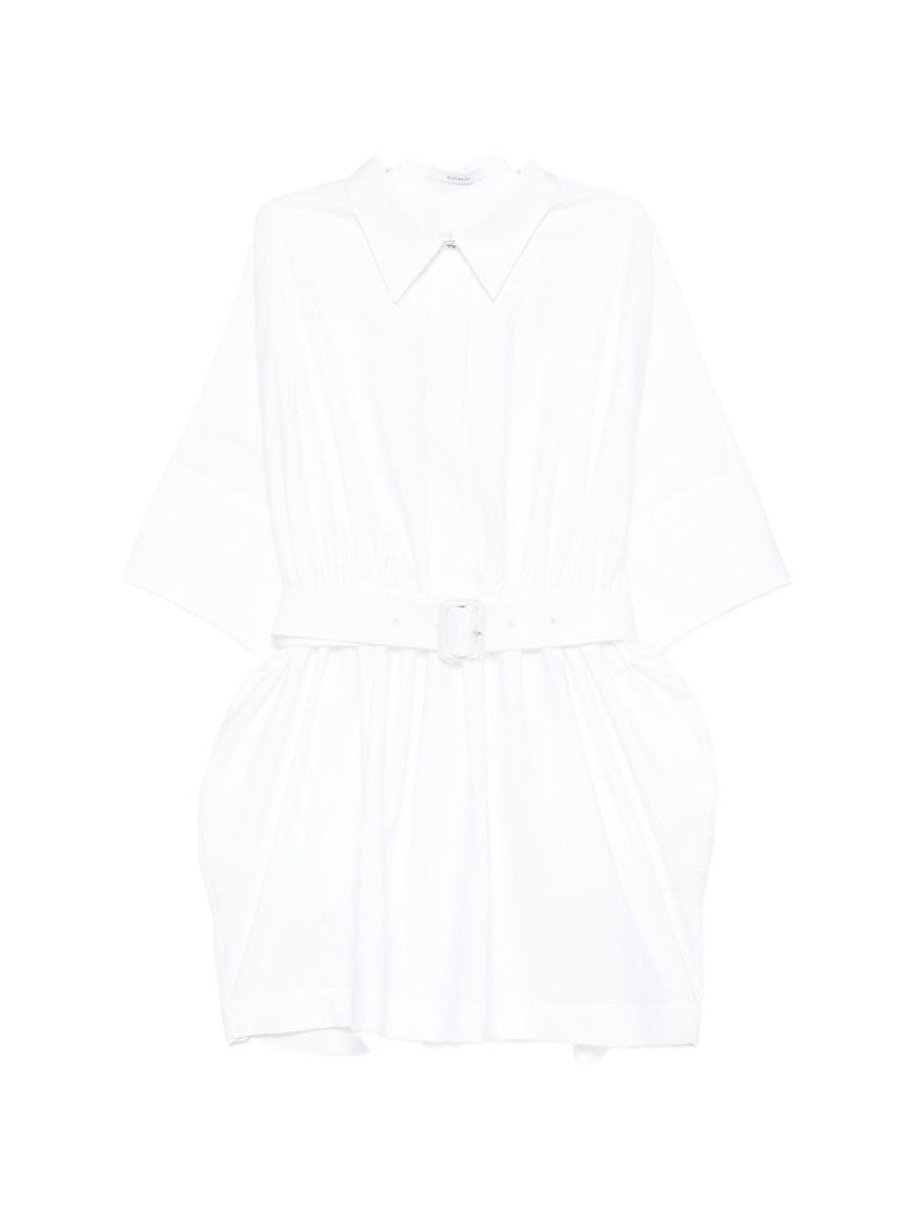 Givenchy White Silk And Nylon Midi Dress