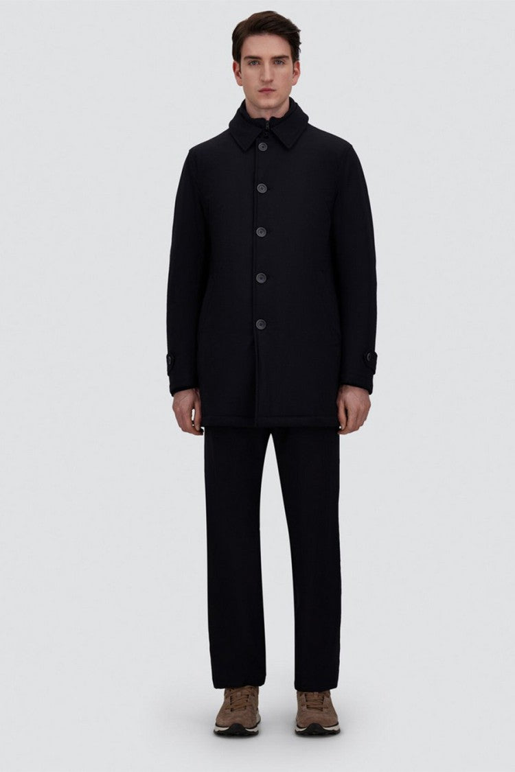 Herno Blue Polyamide Point-Collar Car Jacket