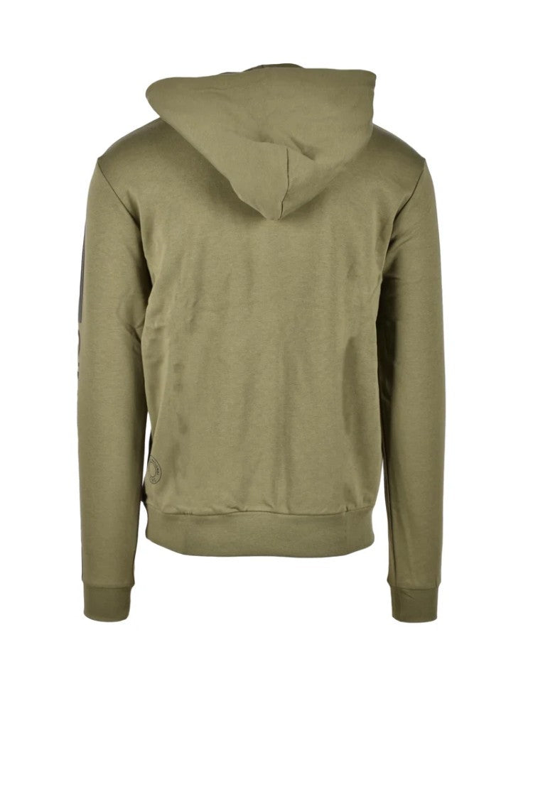 Costume National Military Green Hooded Cotton Sweatshirt