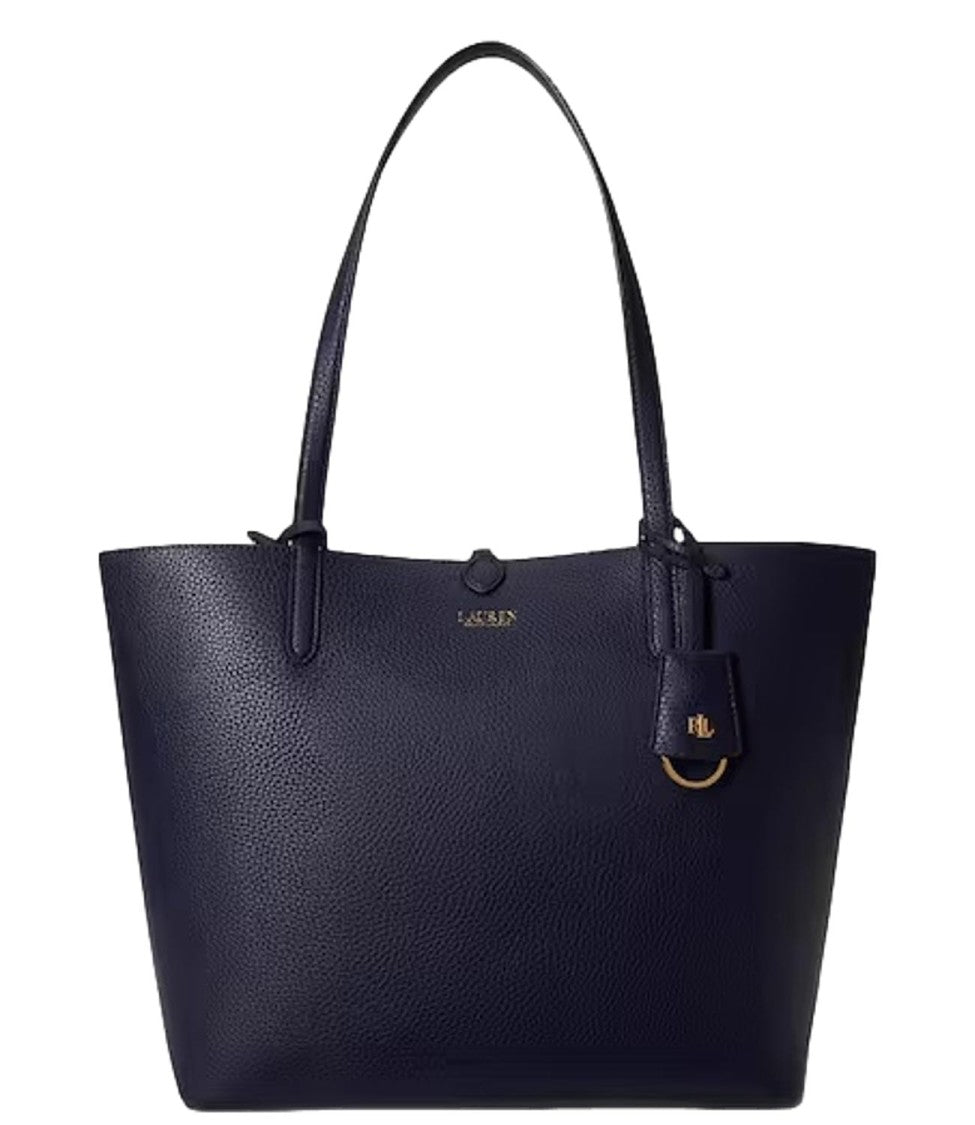 Lauren Ralph Lauren Navy Blue Reversible Polyurethane Tote Bag