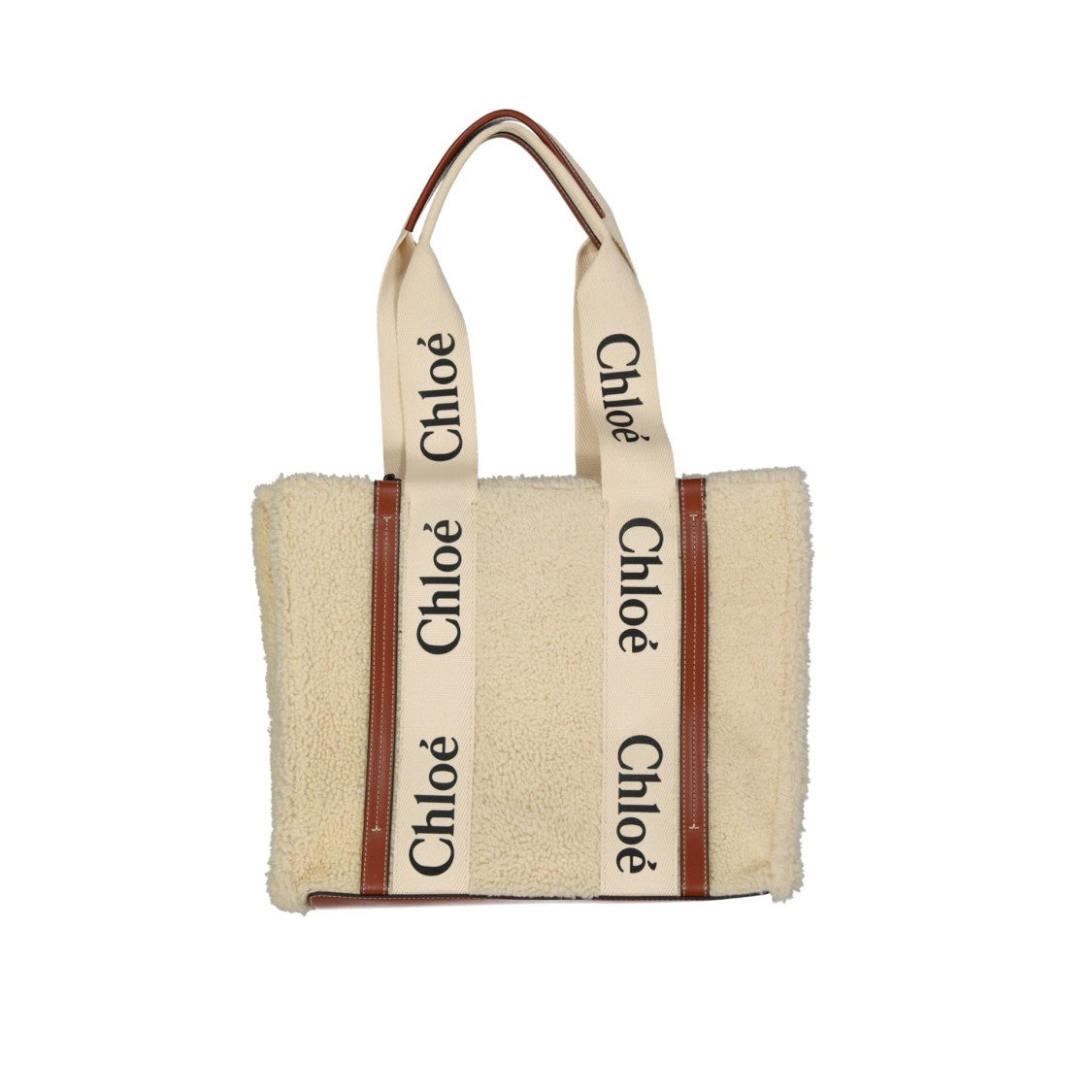 Chloé Chloé Woody Shearling Tote Bag