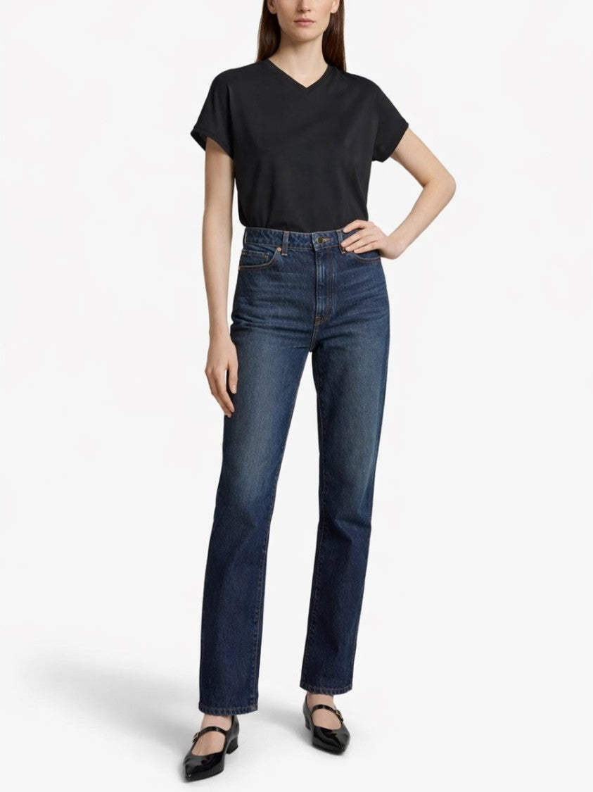 Khaite Dark Indigo Danielle Straight-Leg Jeans