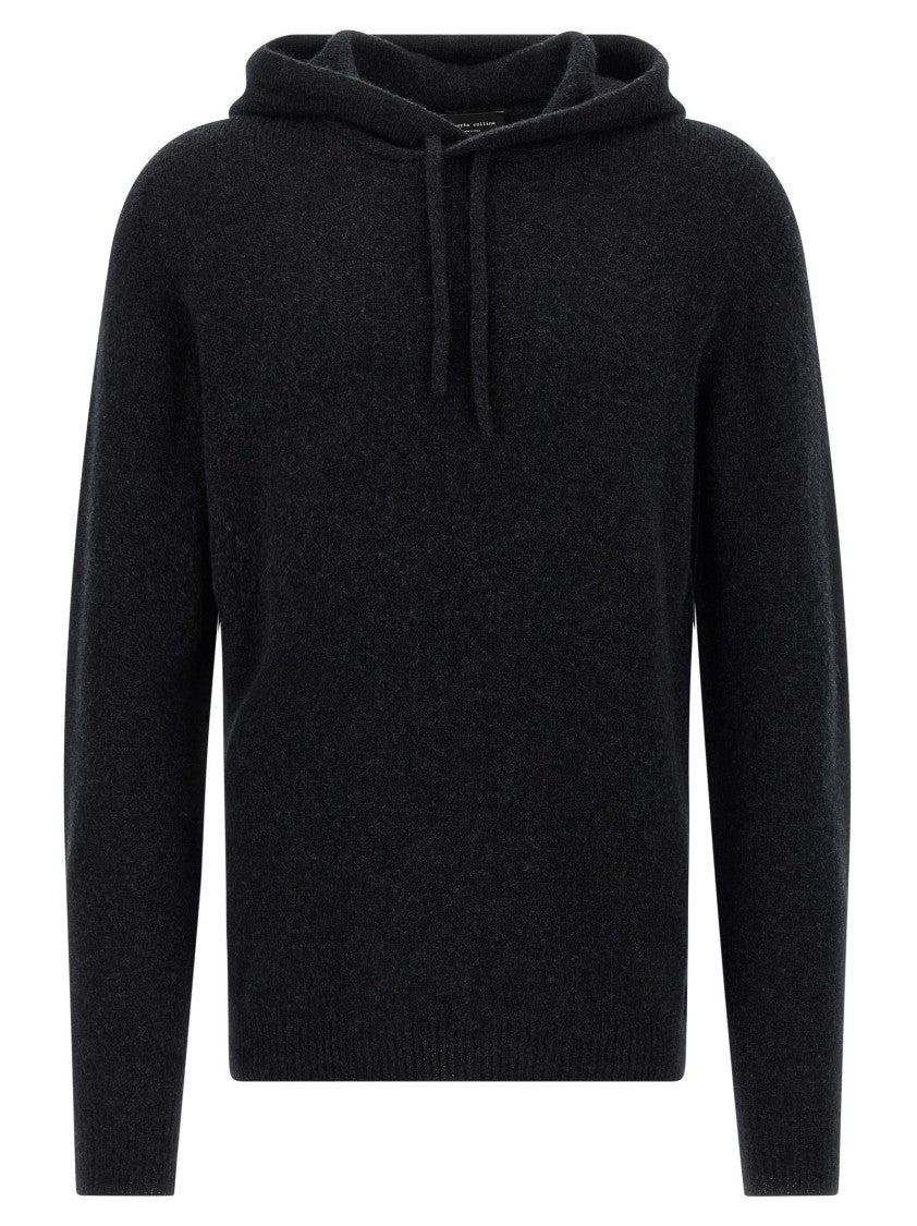 Roberto Collina Textured Knit Hooded Sweater In Virgin Wool