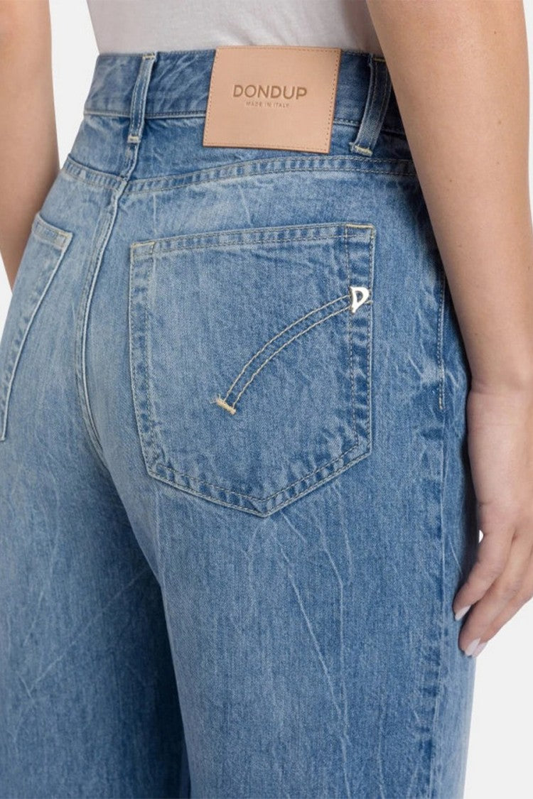 Dondup Blue Wide-Leg Denim Jeans