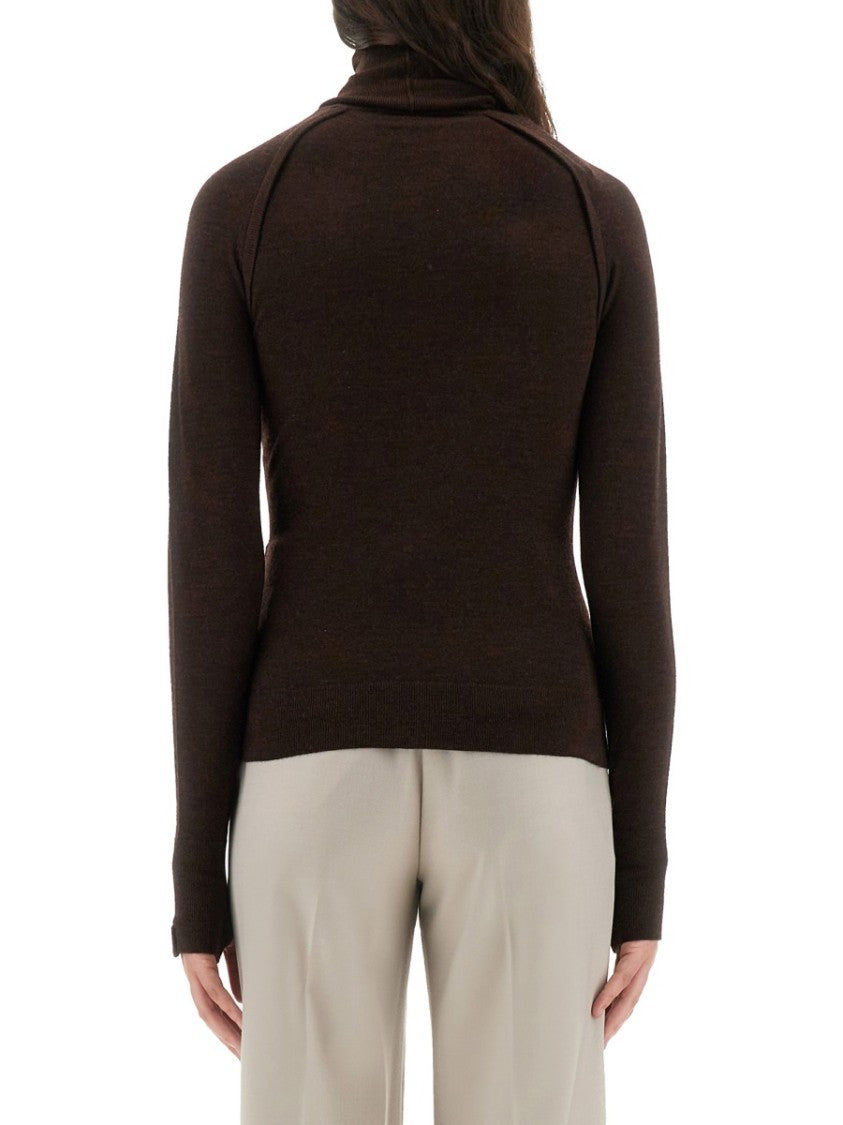 Victoria Beckham Slim-Fit Turtleneck Shirt In Rich Merino Wool