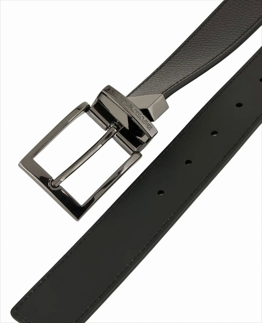 Emporio Armani Reversible Cowhide Belt With Palmellato Finish
