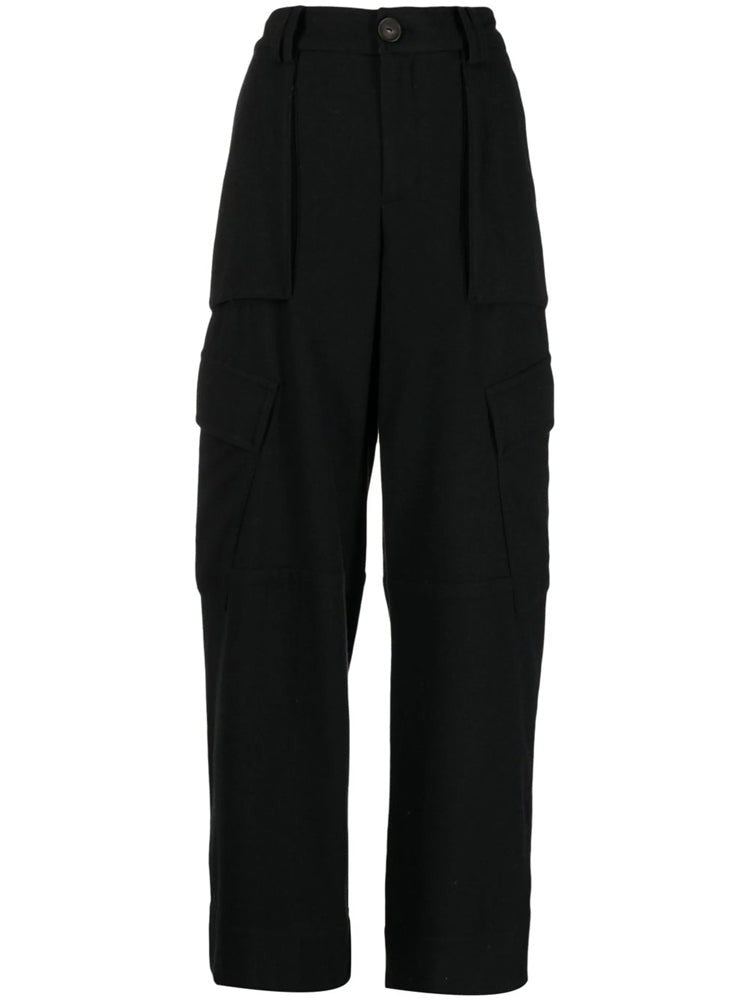 Vince Wide-Leg Trousers With High Waist And Patch Pockets