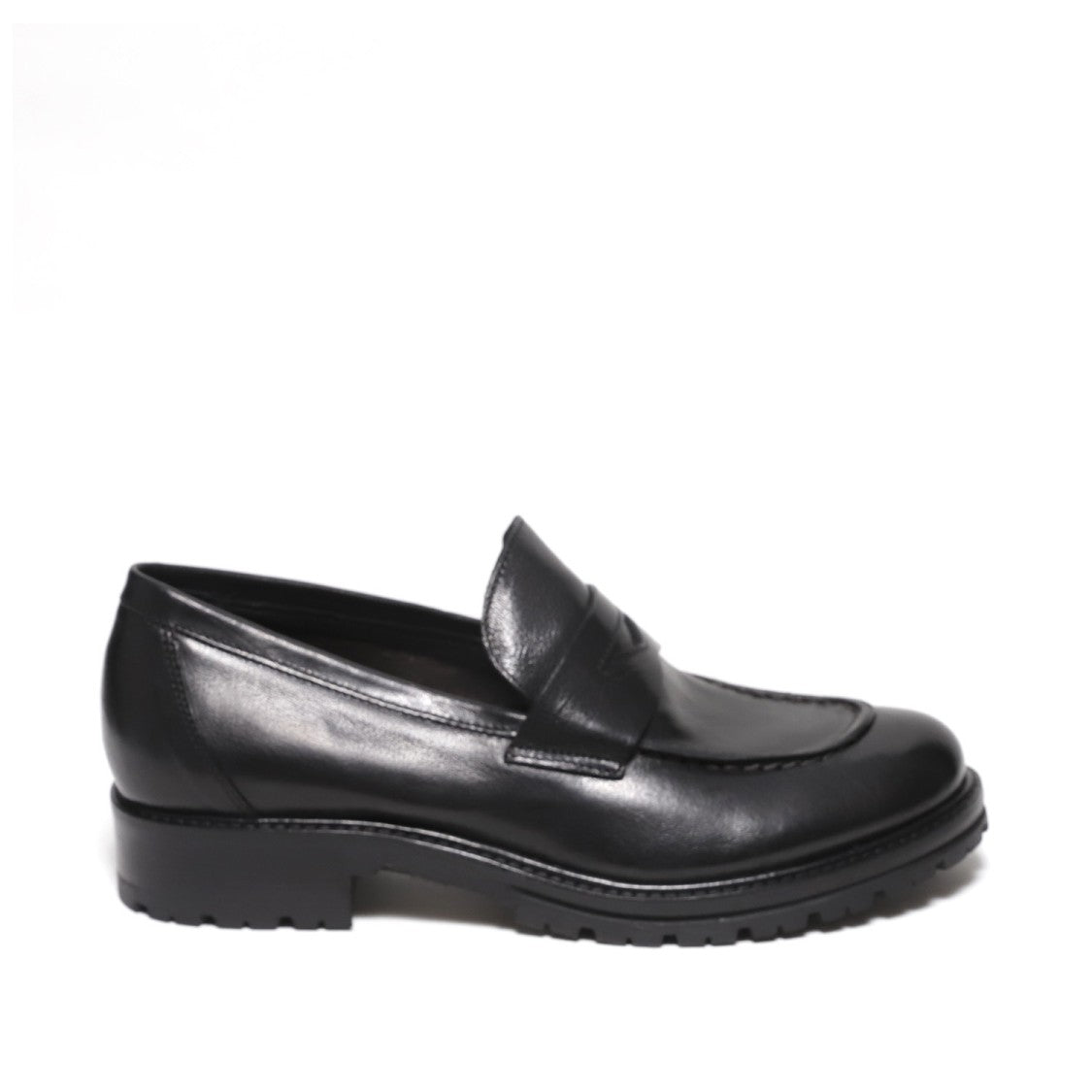 Hundred 100 Black Leather Moccasin