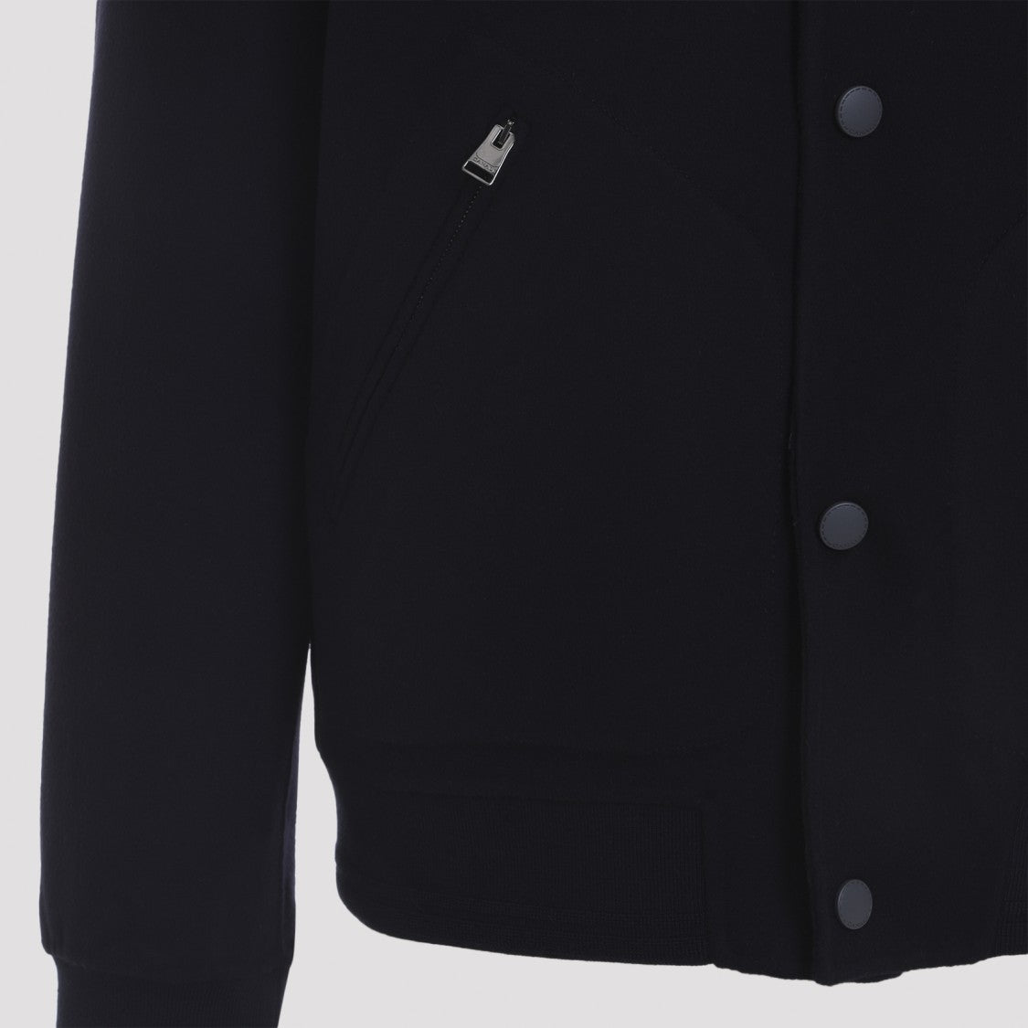 Canali Wool Navy Blue Bomber Jacket