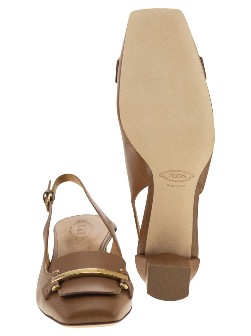 Tod's Slingback Pump With Geometric Heel