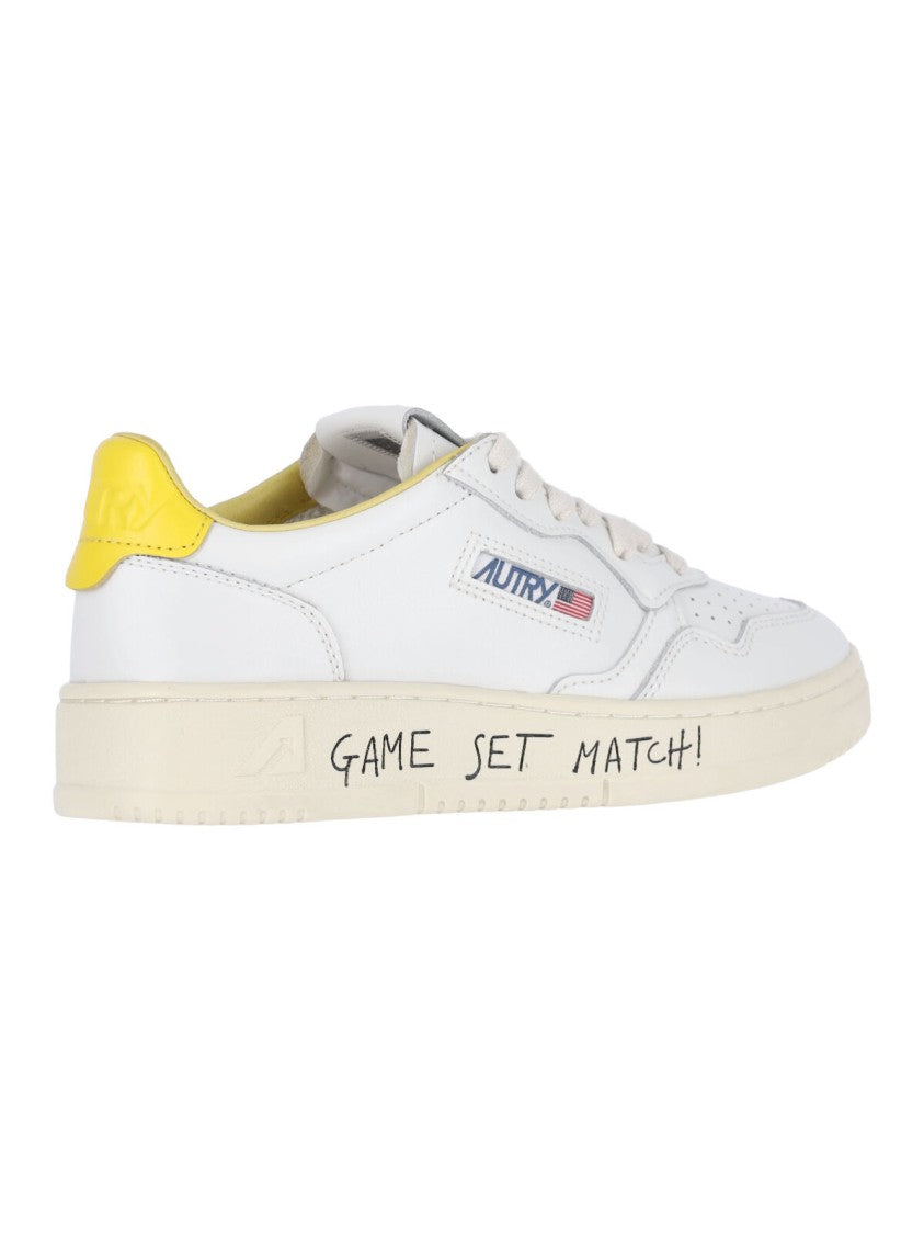 Autry White Medalist Leather Low-Top Sneakers