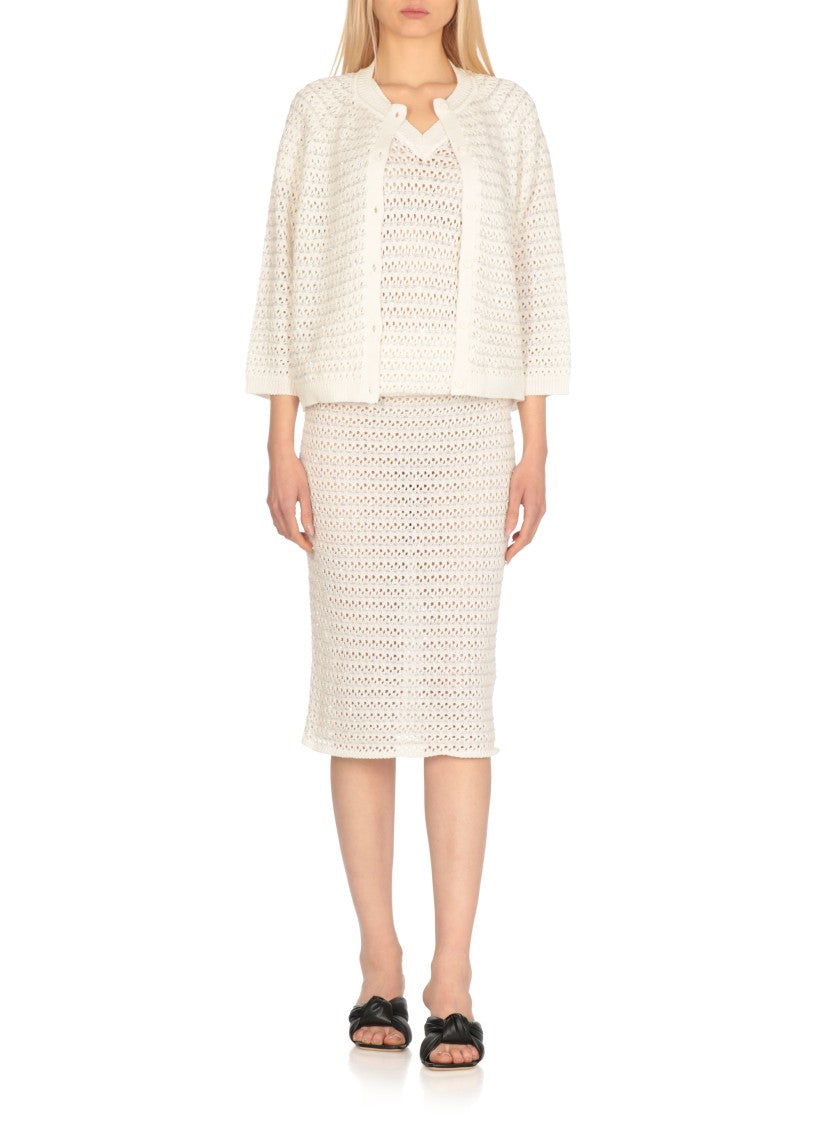 Fabiana Filippi White Cotton Knit Top