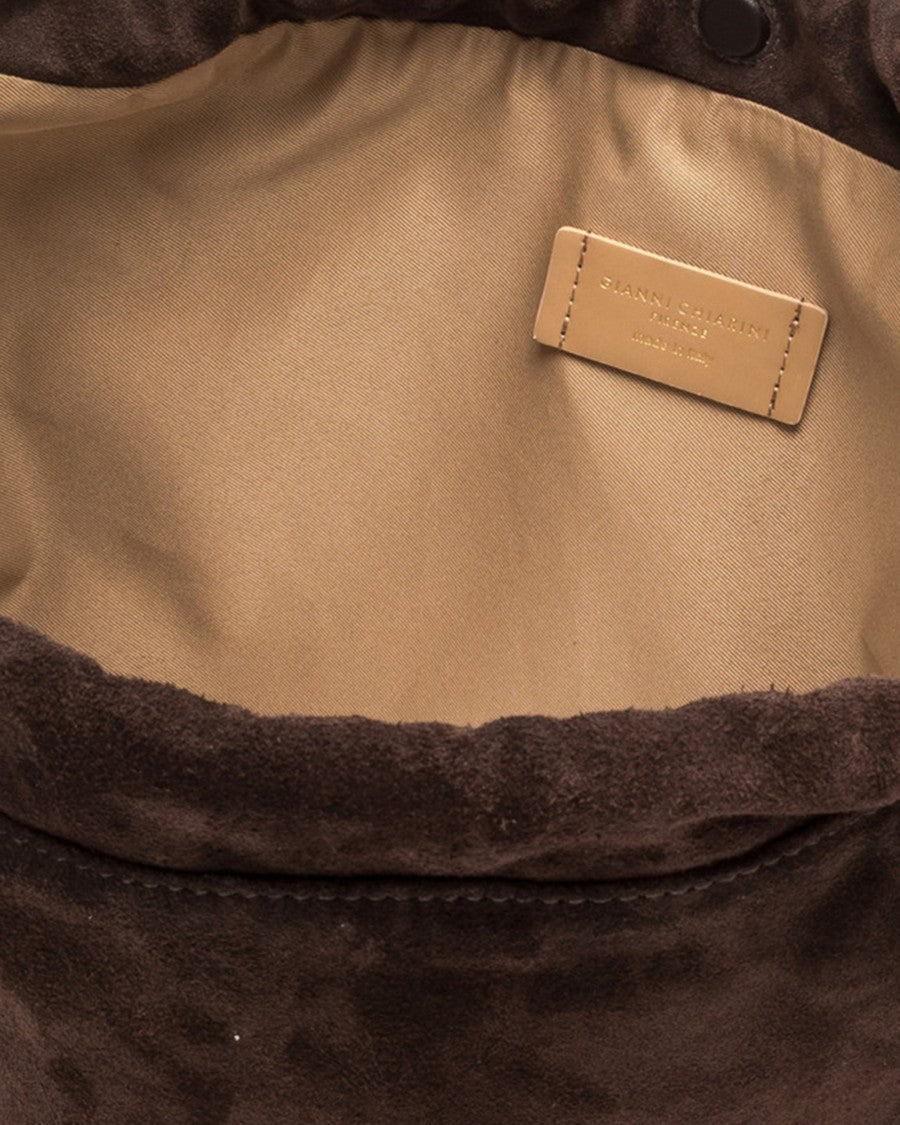 Gianni Chiarini Moka Morgana Suede Shoulder Bag