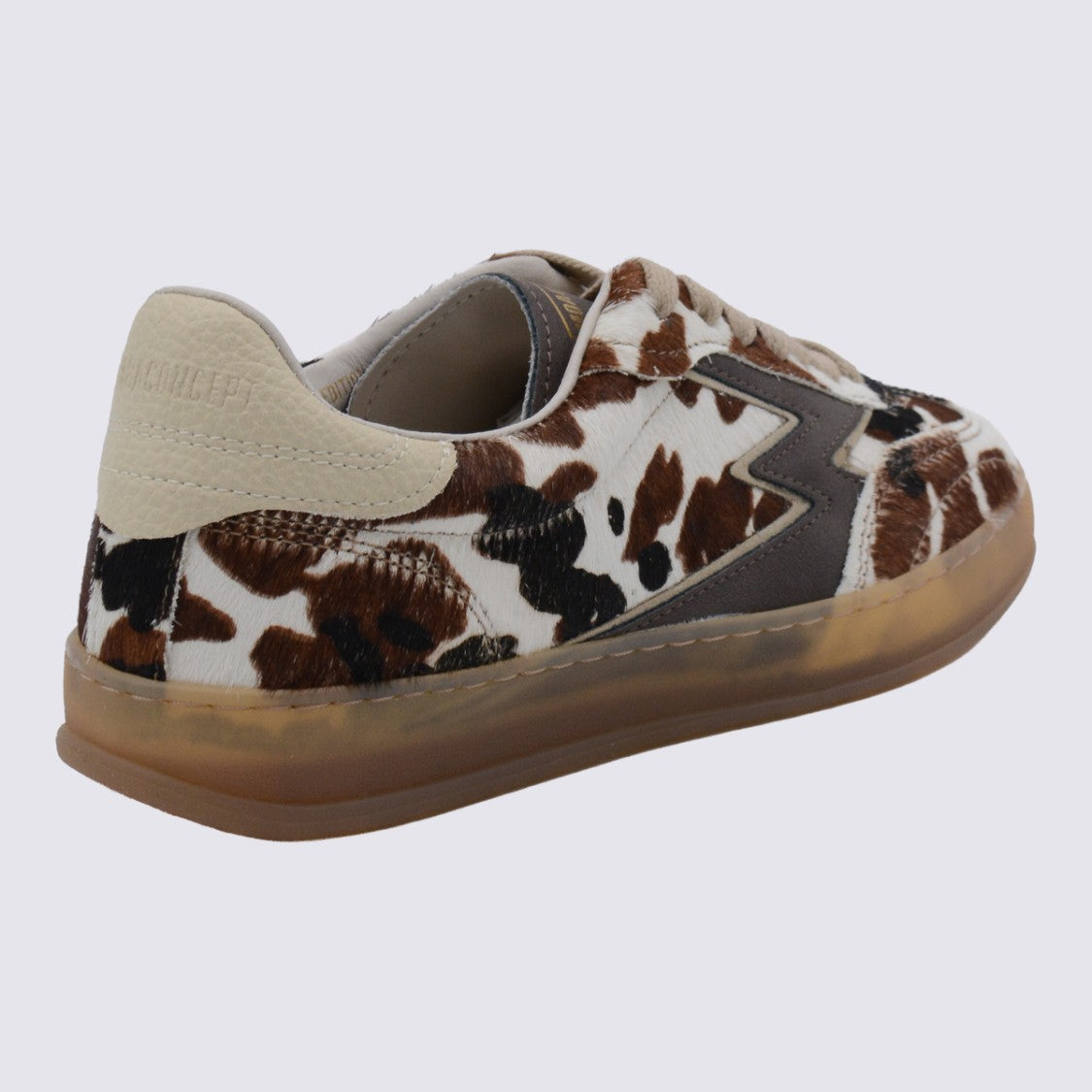 Moaconcept Multicolor Sneakers From Moaconcept Featuring Round Toe, Laces Fastening, Leather Sole And Animal Print.