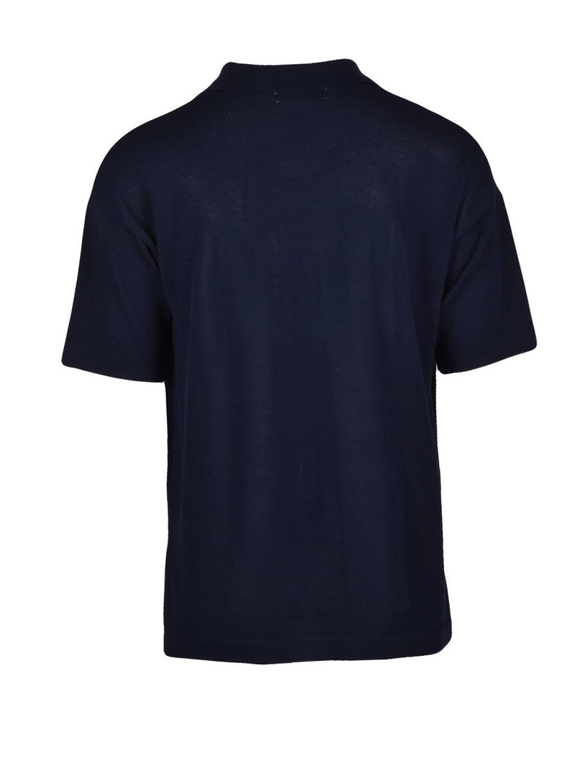 Grifoni Multicolor Cotton Knit V-Notch Polo Shirt