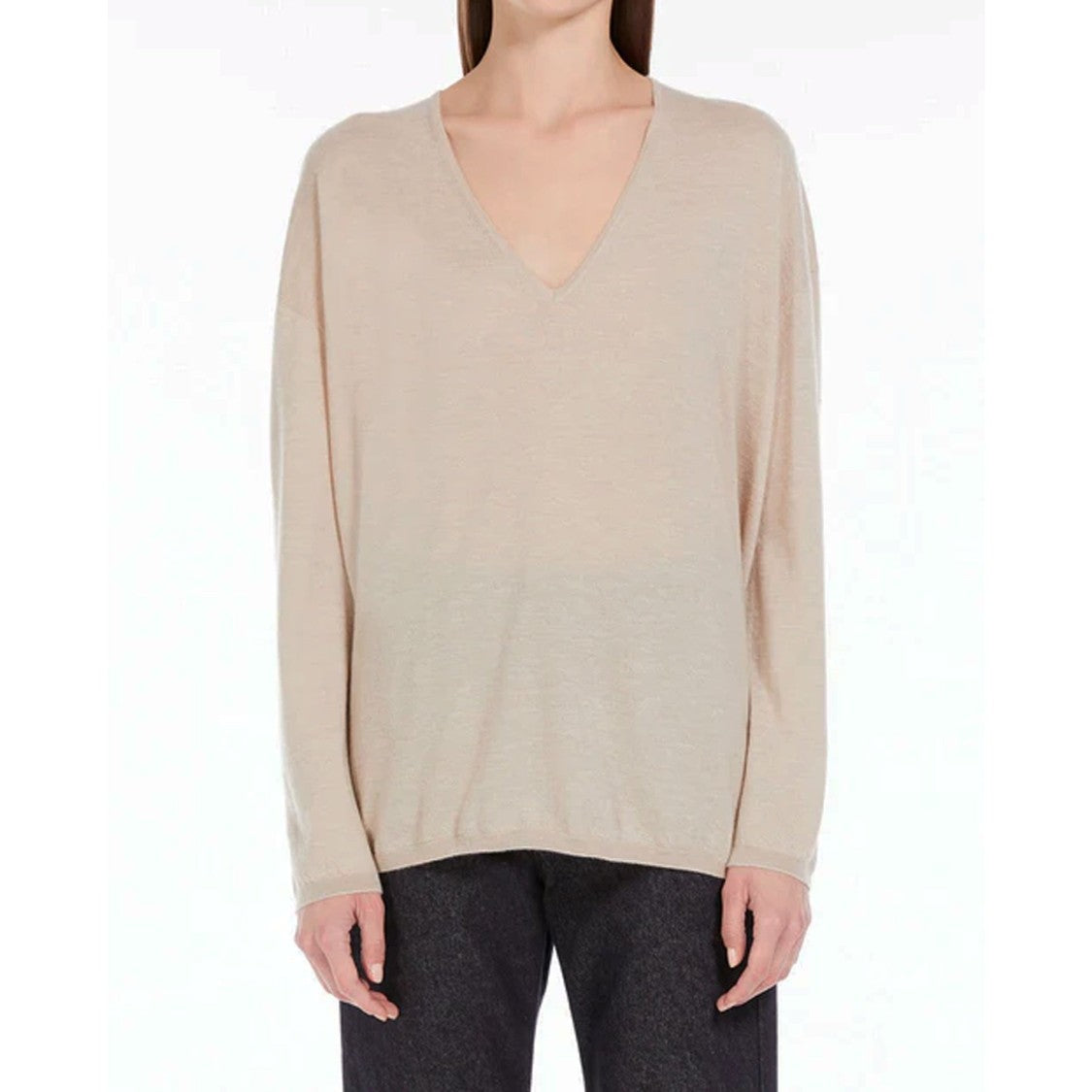 Max Mara Cashmere Freccia Jumper With V-Neckline