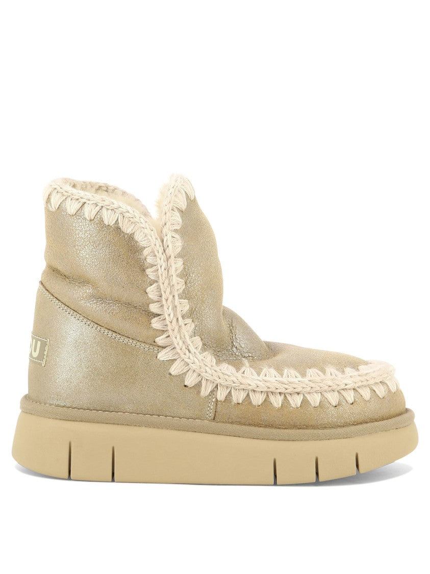 Mou Plush Leather Ankle Boots