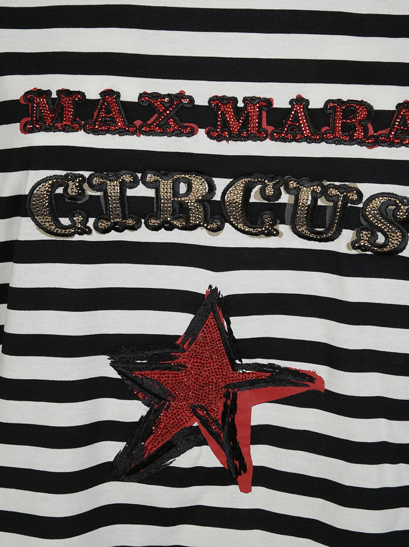 Max Mara Khaki Stripes Stars T-Shirt