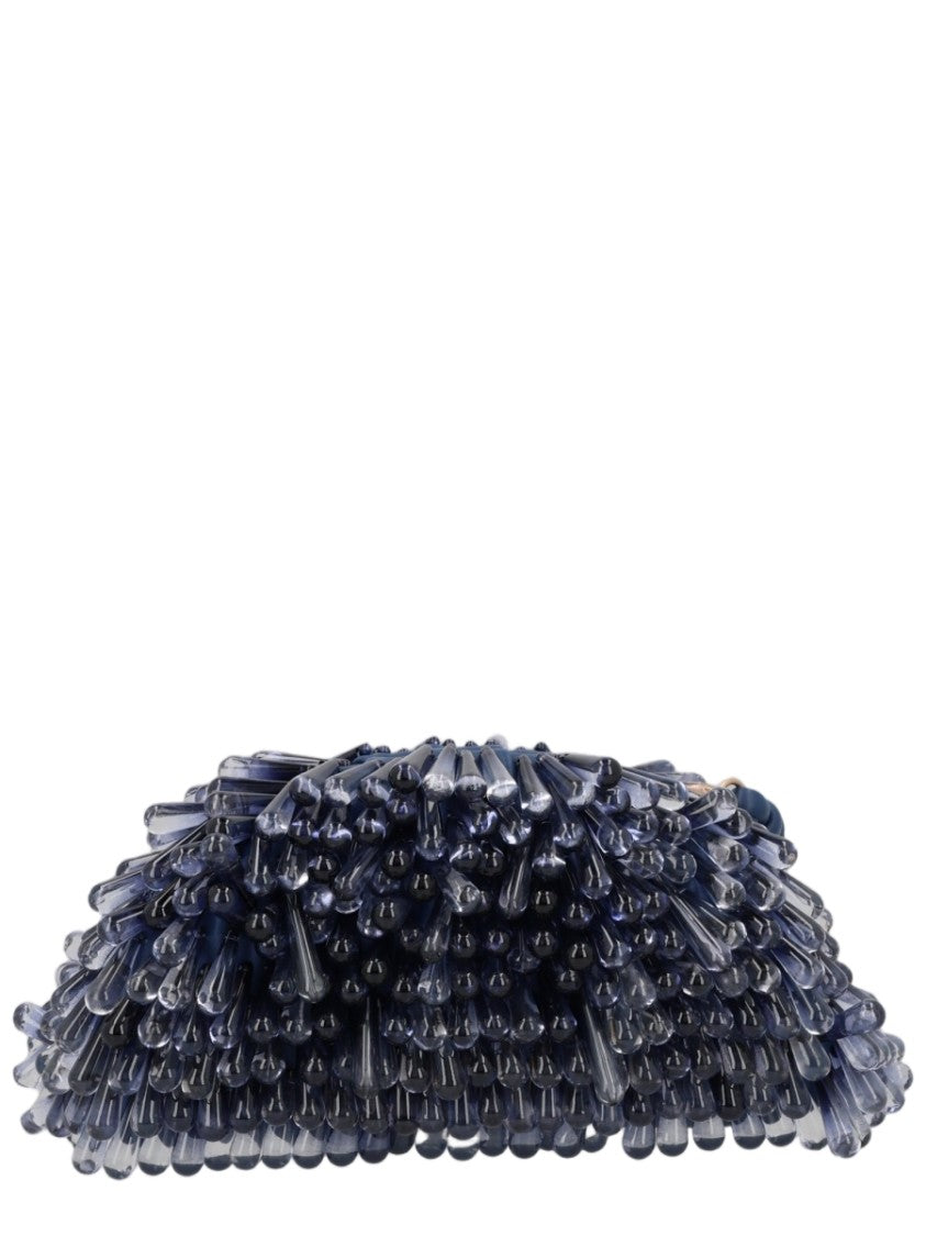 Cult Gaia Blue Resin Bead Nappa Leather Shoulder Bag