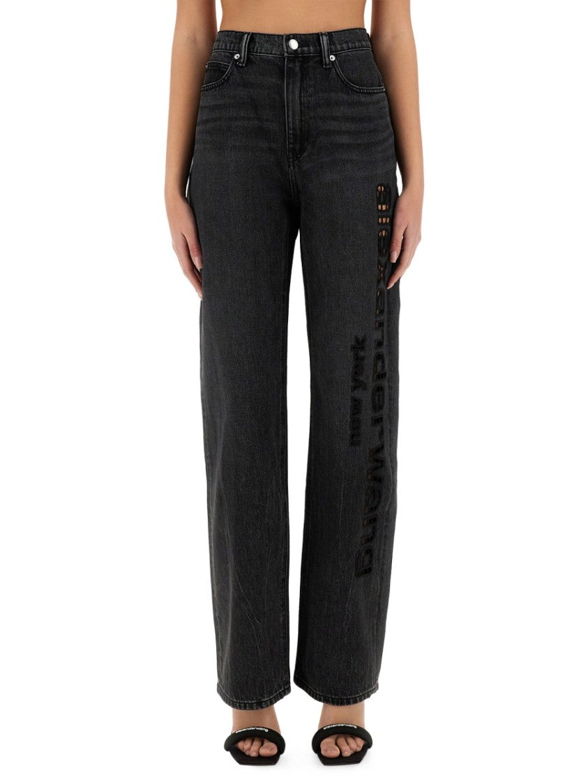 T By Alexander Wang Wide-Leg Cut-Out Denim Jeans