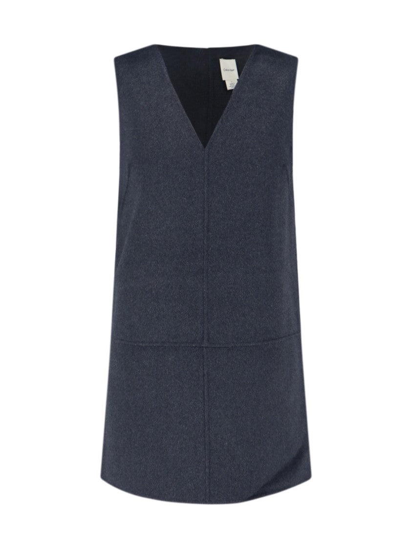 Calvin Klein Embroidered Midi Dress – Grey