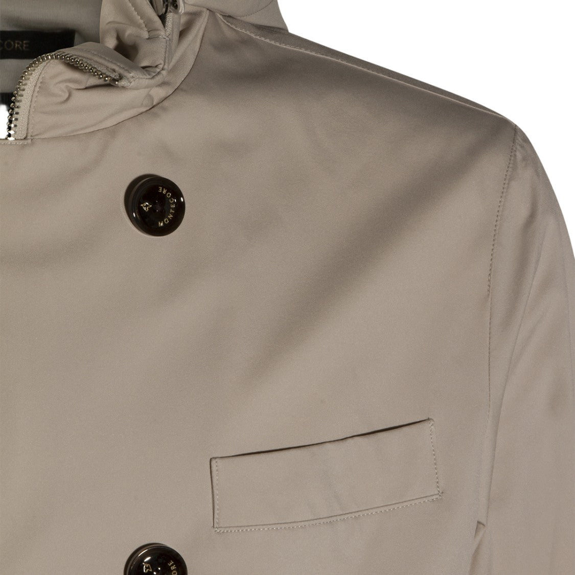 Montecore Double-Breasted Hooded Coat With Chest Pocket