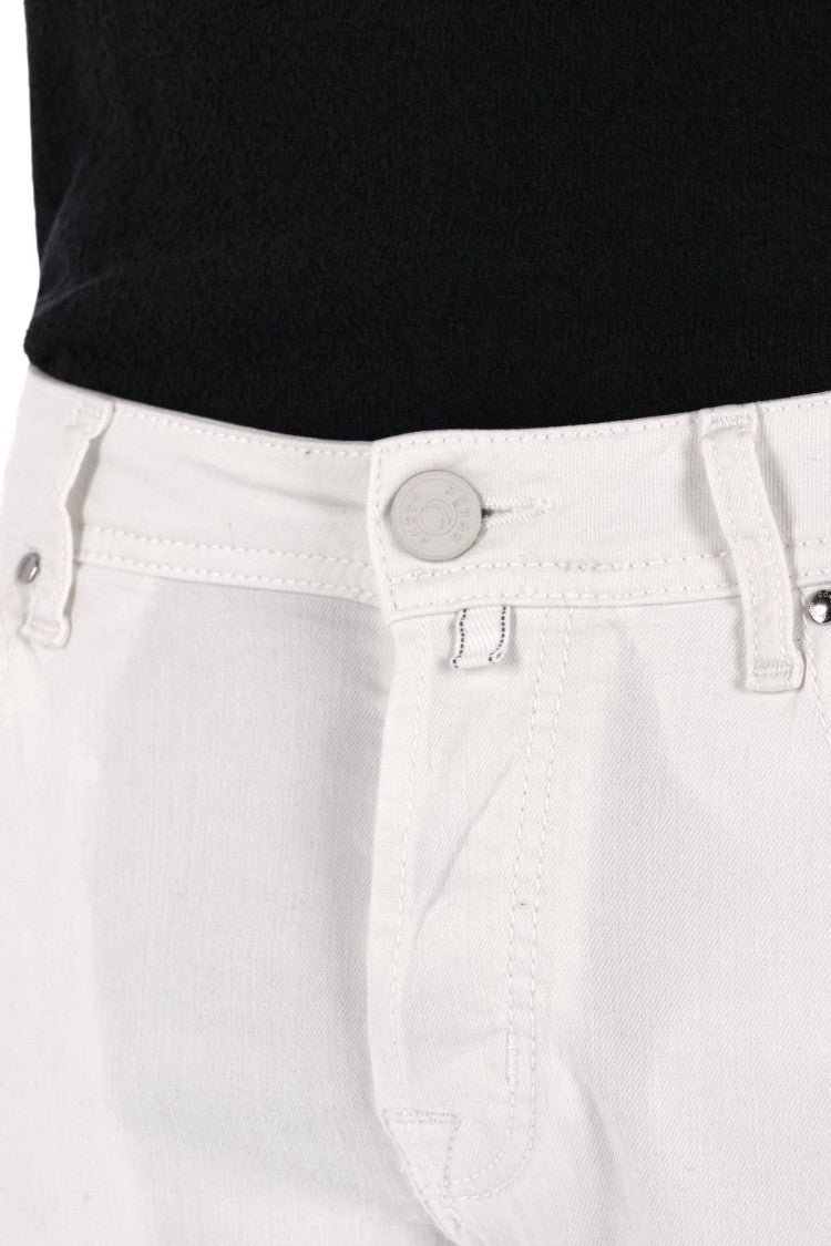 Jacob Cohen Slim-Fit White Bull Stretch Jeans With Classic Five-Pocket Design