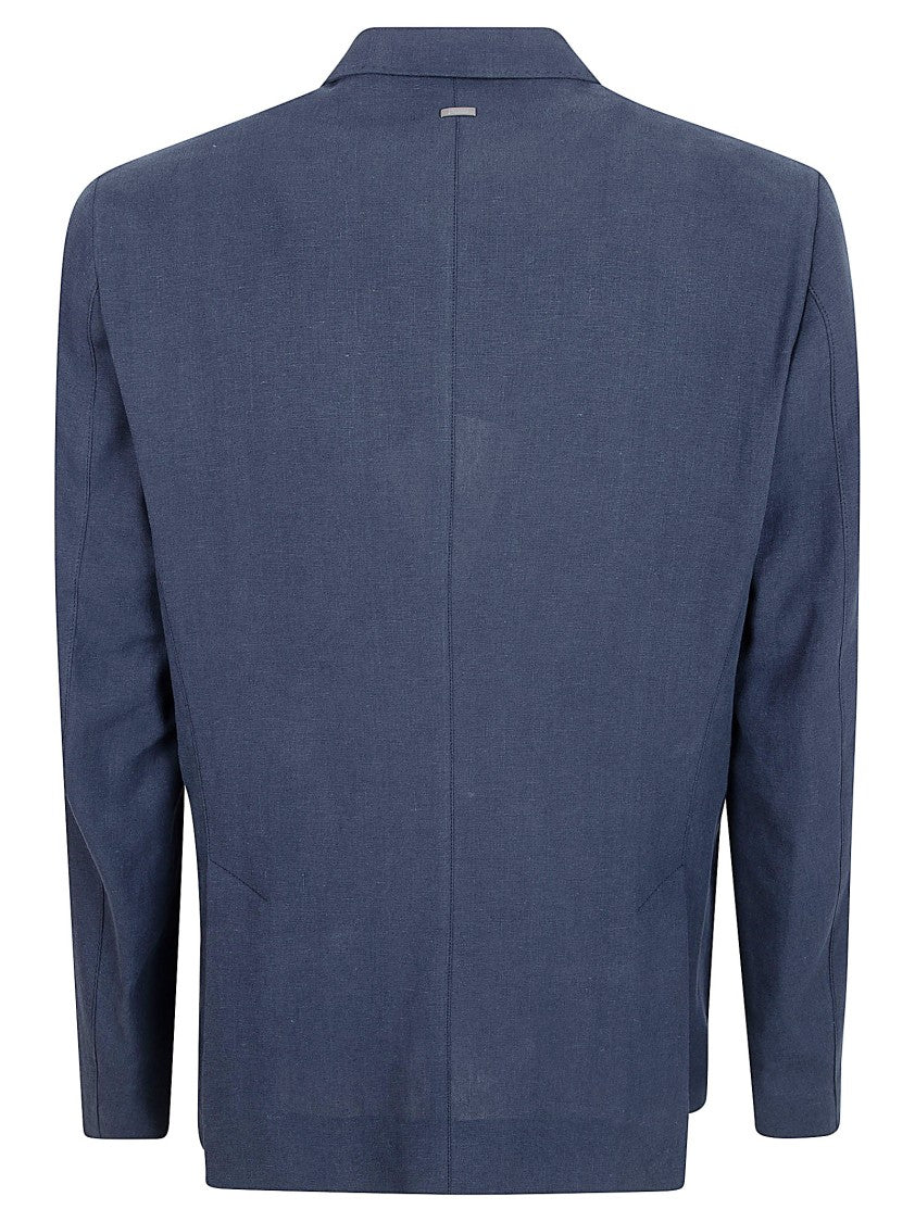 Herno Tailored Linen-Cotton Blend Jacket With Classic Notch Lapel