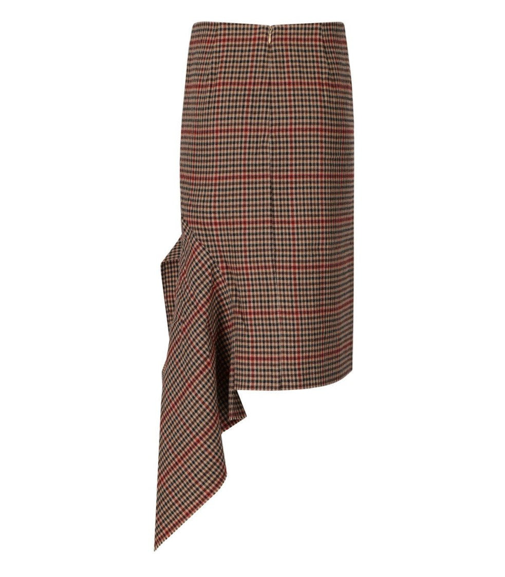 Essentiel Antwerp Ifeather Brown Midi Skirt