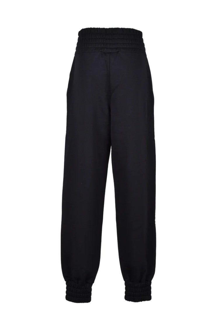 Chiara Ferragni Black Cotton Polyester Trackpants