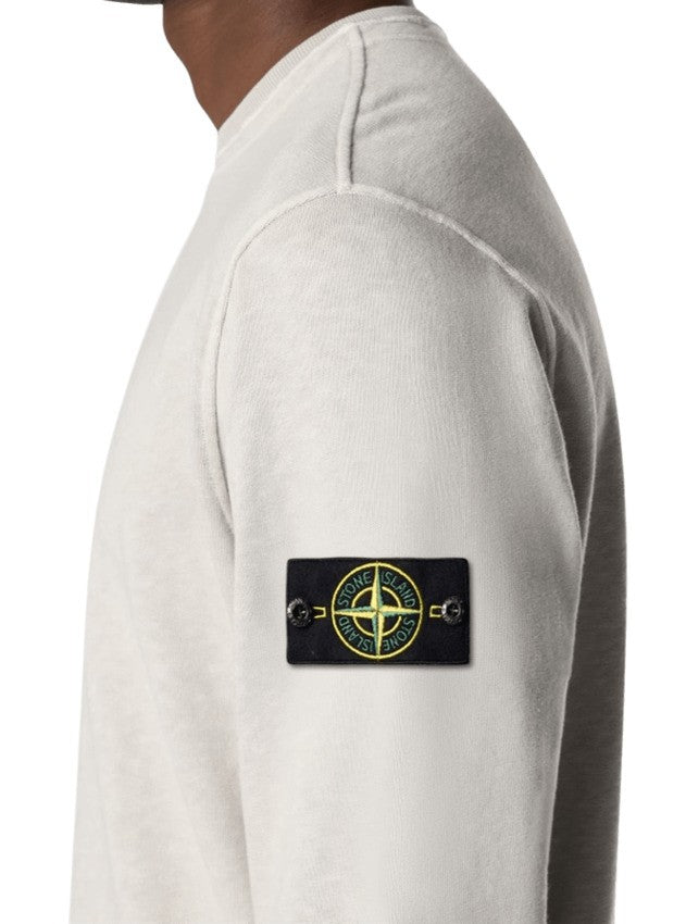 Stone Lightweight Cotton Crewneck Sweatshirt