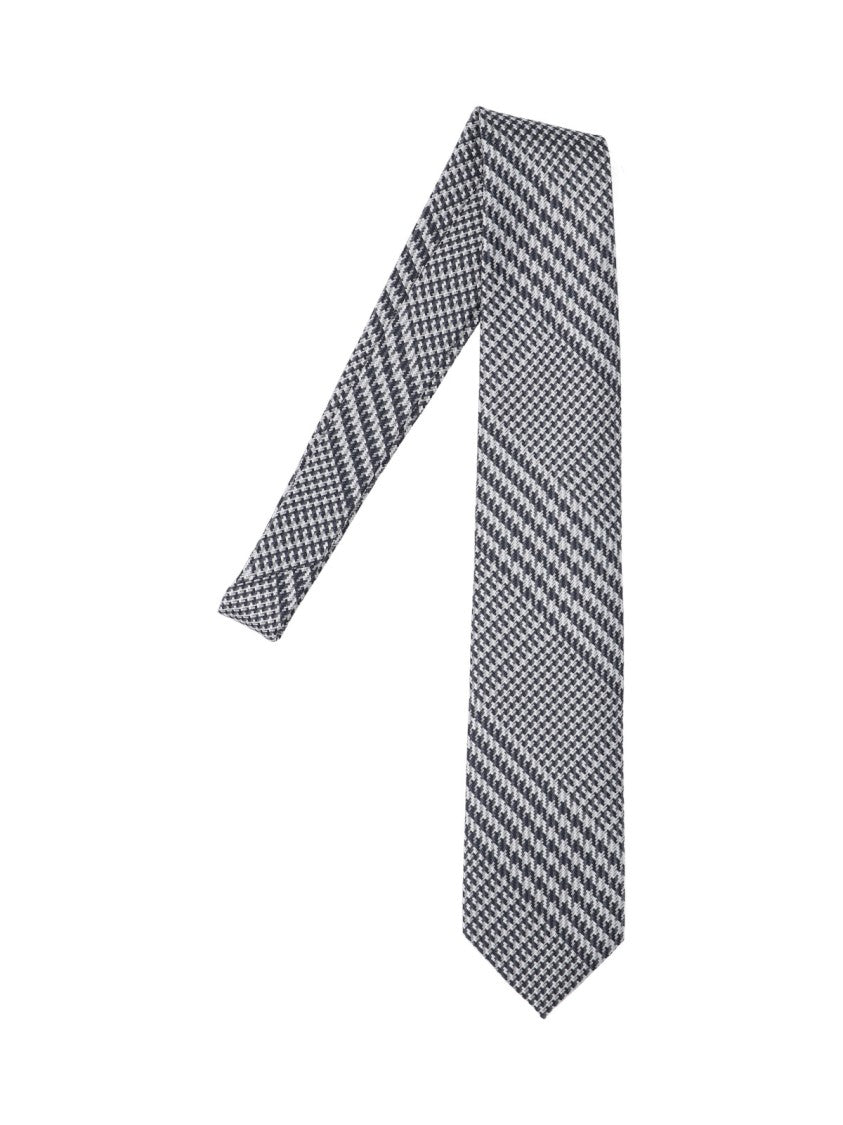 Tom Ford Prince Of Wales Pattern Adjustable Silk Tie