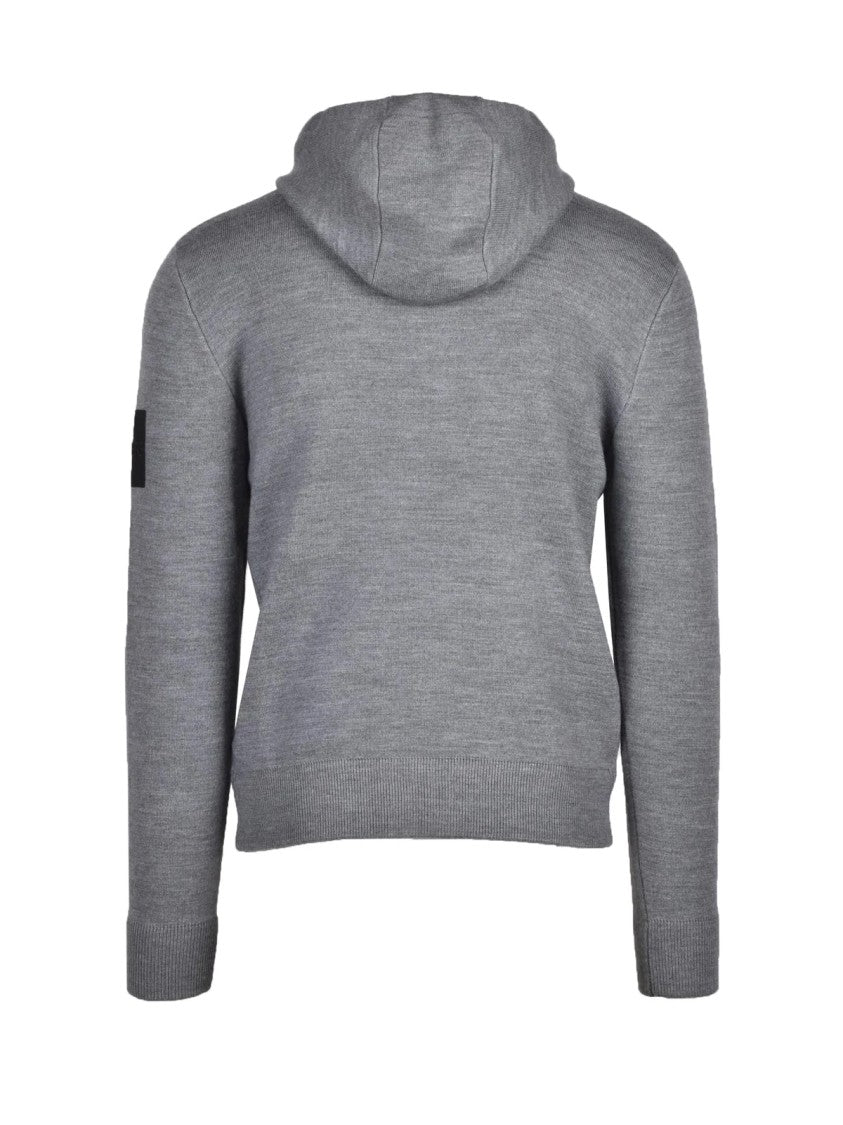 Outhere Grey Wool-Blend Hooded Sweatshirt