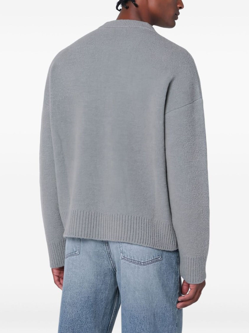 Ami Wool Sweater With Heart And Logo Detail