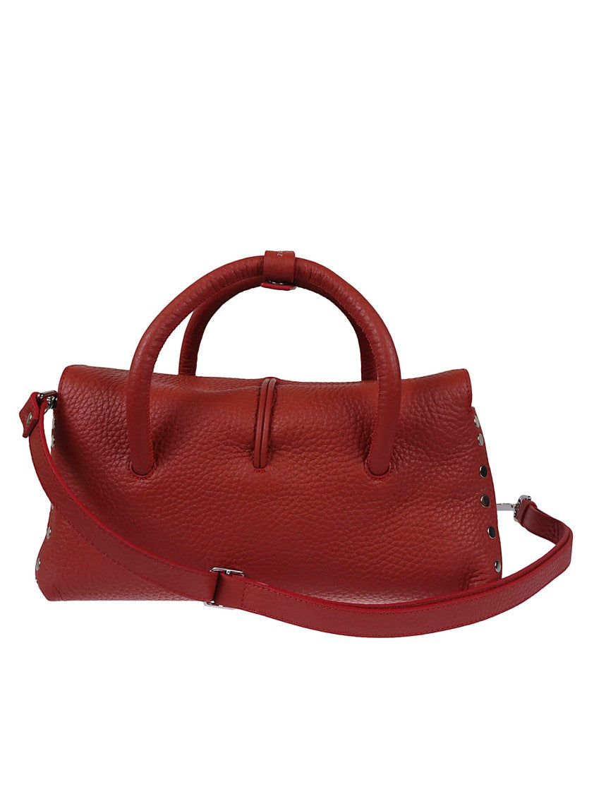 Zanellato Structured Red Leather Handbag With Distinctive Clasp