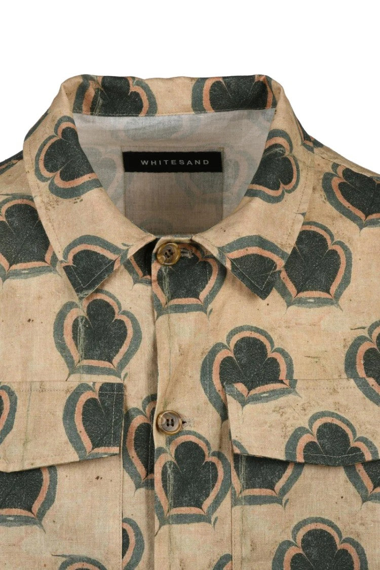 White Sand Linen Cotton Jacket - Beige