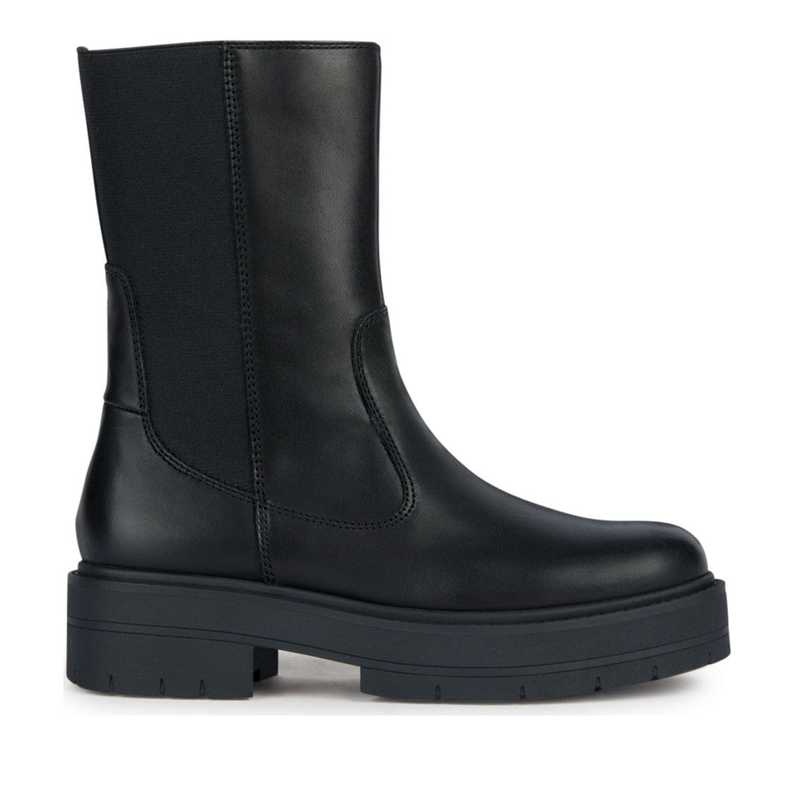 Geox Spherica Ec7 Black Minimalist Leather Ankle Boots