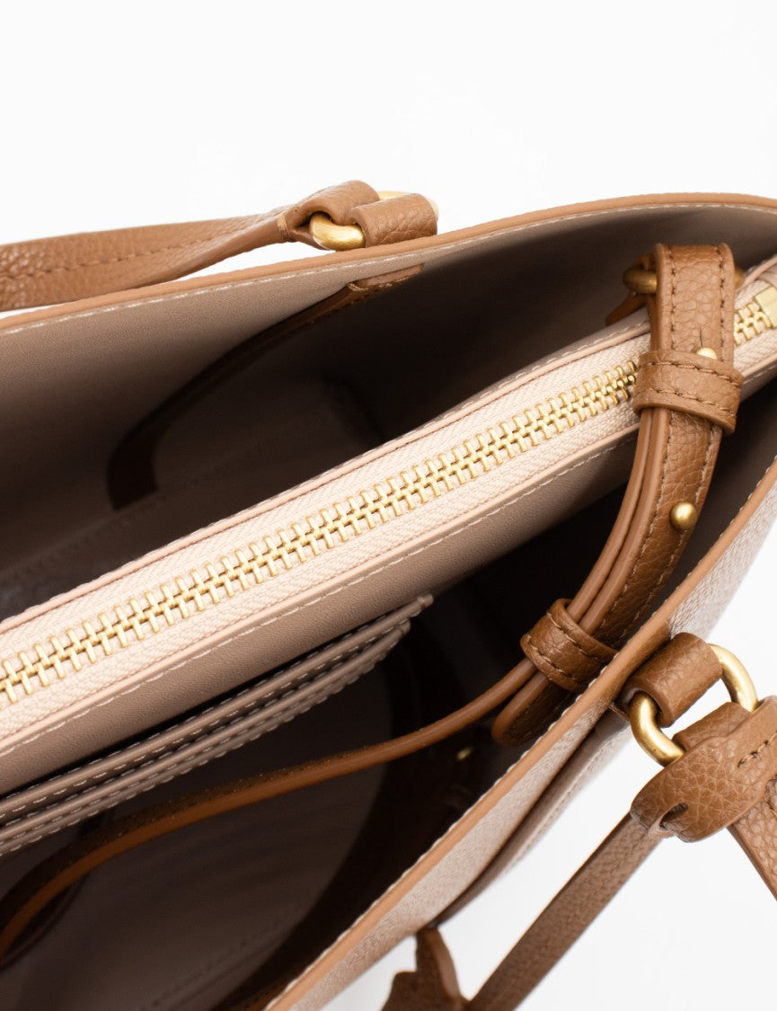 Pinko Brown Shopper Bag With Antique Gold Accents