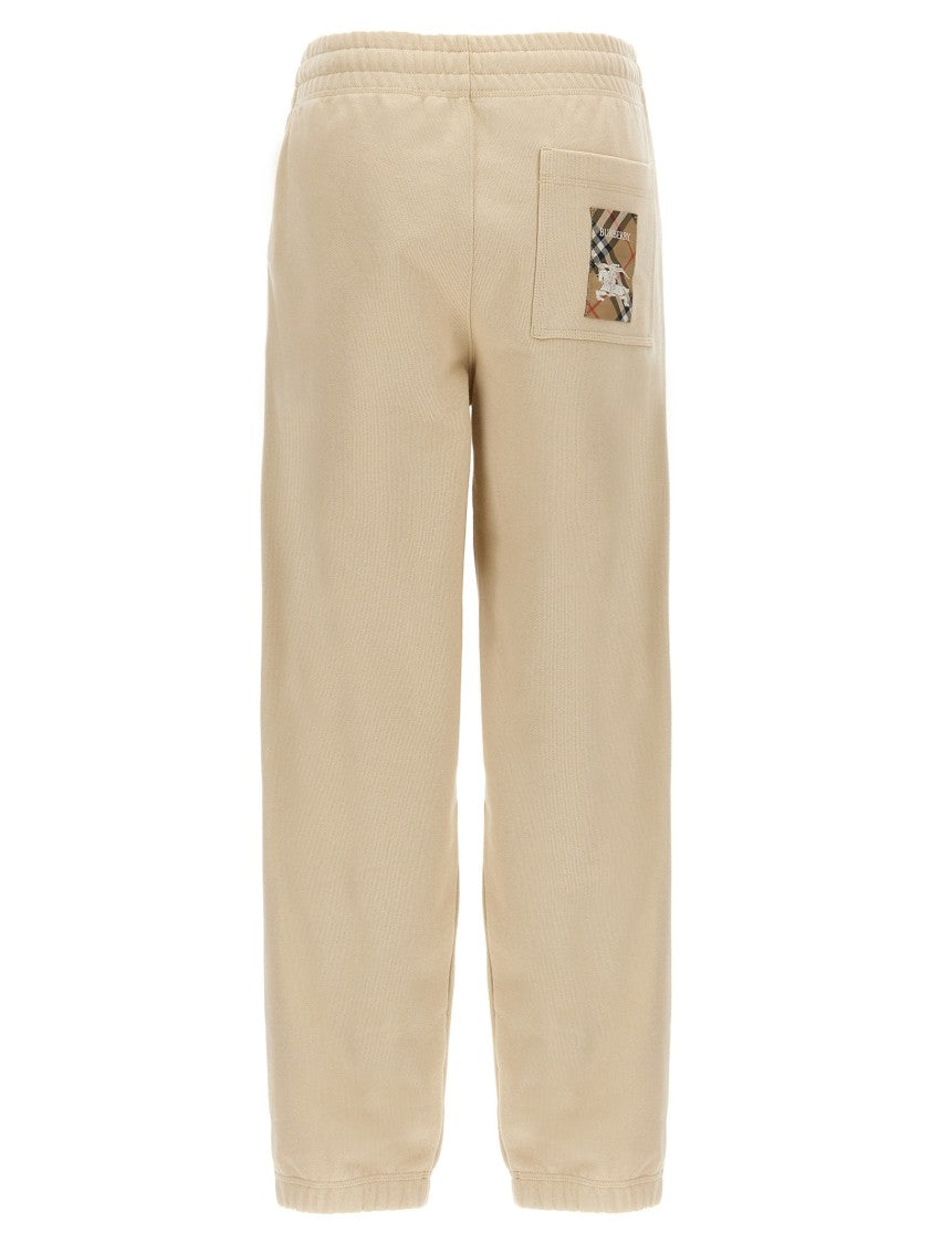 Burberry Brushed Cotton Joggers With Logo Patch