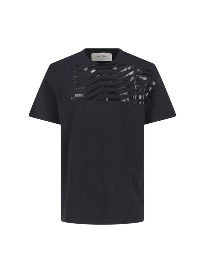 Golden Goose Textured T-Shirt – Black