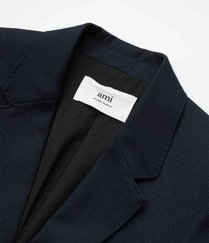 Ami Paris Tailored Black Suit Set With Notch Lapel