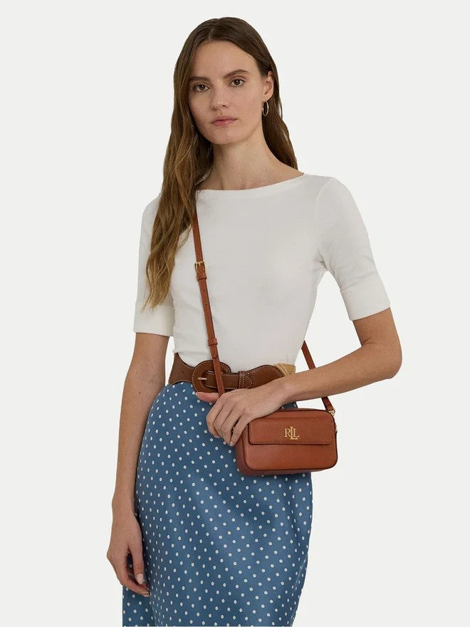 Lauren Ralph Lauren Sleek Tan Leather Wristlet Pouch