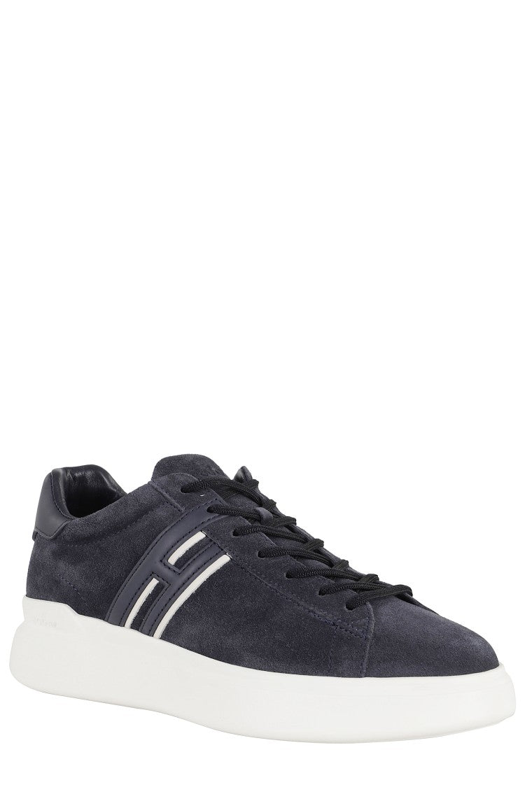 Hogan H580 Lace-Up Sneakers With Distinctive Leather Logo
