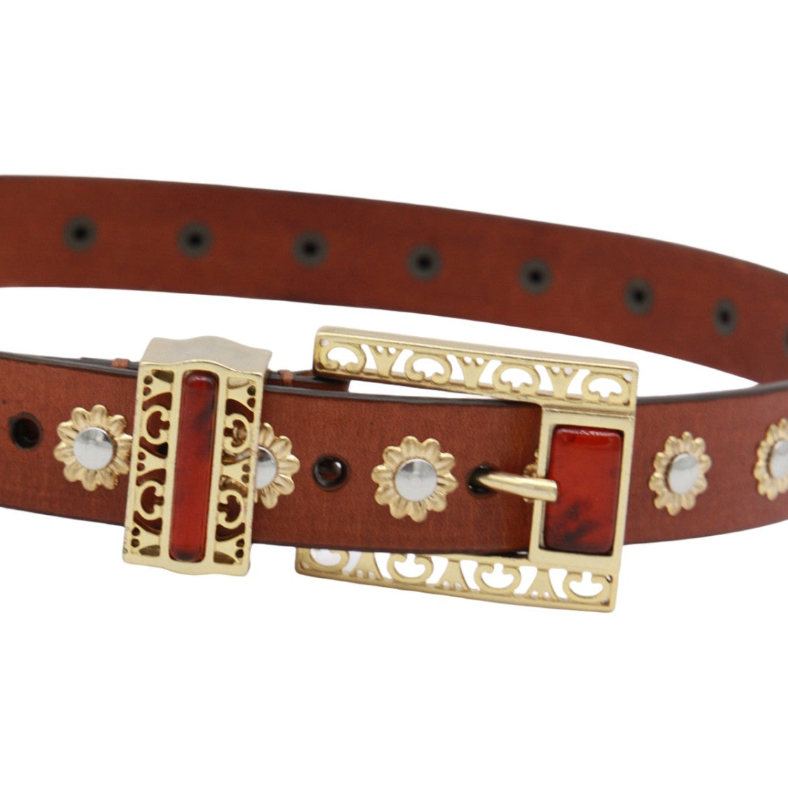 Golden Goose Slim Brown Leather Belt